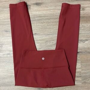 Lululemon Wunder Under Crop High Rise Leggings Size 4 In Brick Rose 21"